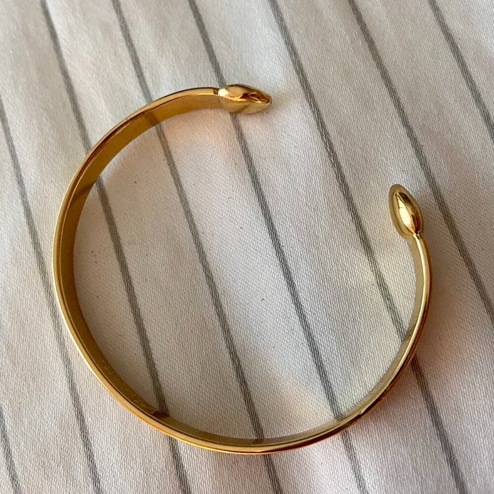 Neiman Marcus Encouragement 14K Gold Plated Stainless Steel Bangle Bracelet - Picture 5 of 6